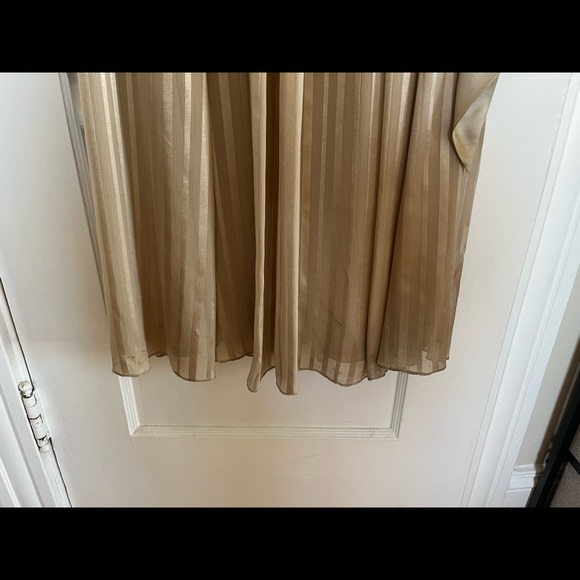 BCBG Maxazria Chiffon champagne floor length dress size 2 - Picture 5 of 8